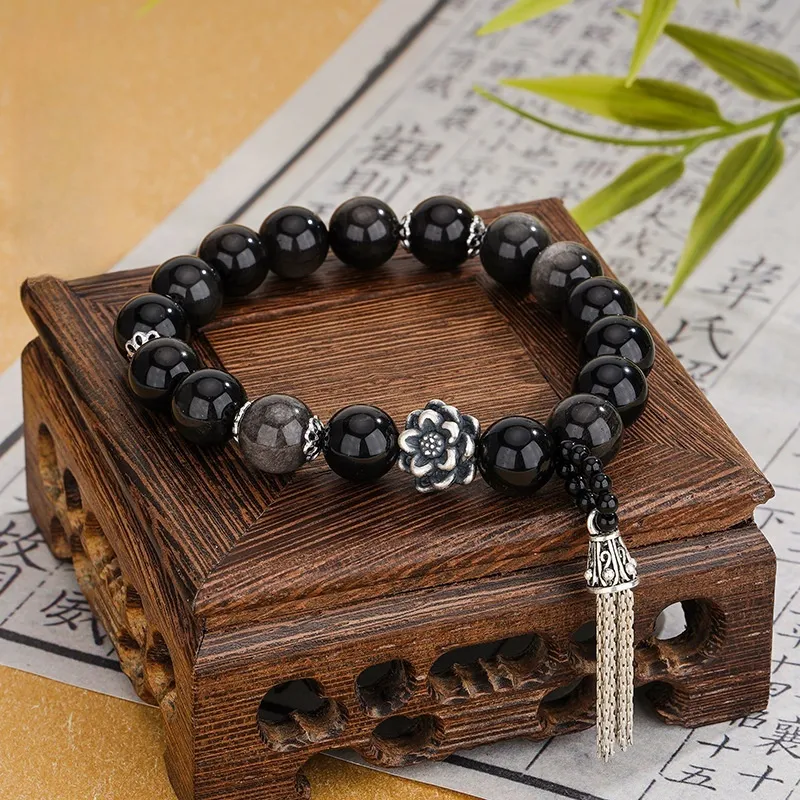 Red All Year Round Obsidian Bracelets Unisex-2
