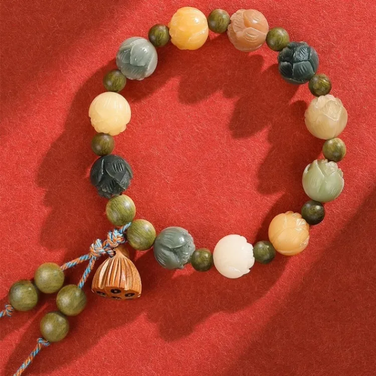 Red All Year Round Bodhi Seed Bracelets Unisex-4