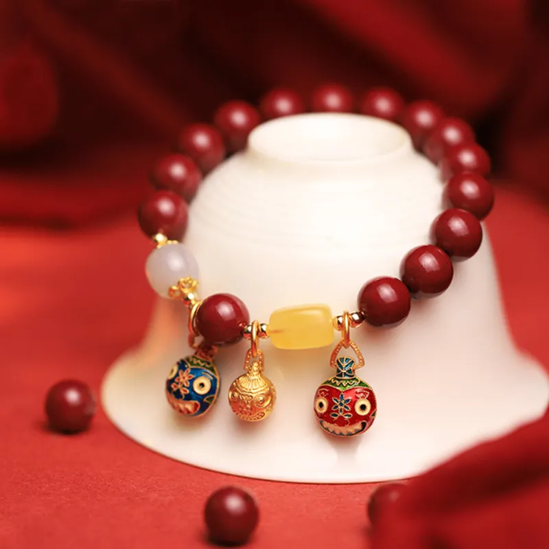 Red All Year Round Cinnabar Jade Bracelets Unisex-5