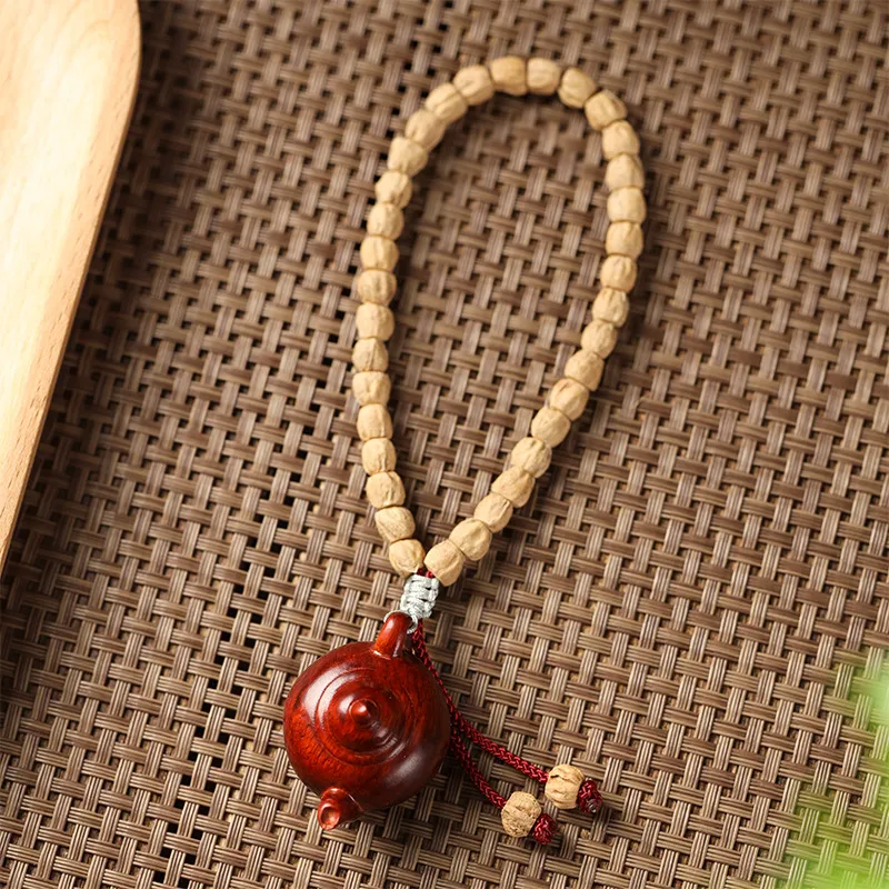 Red All Year Round Pterocarpus Pendants Unisex-3