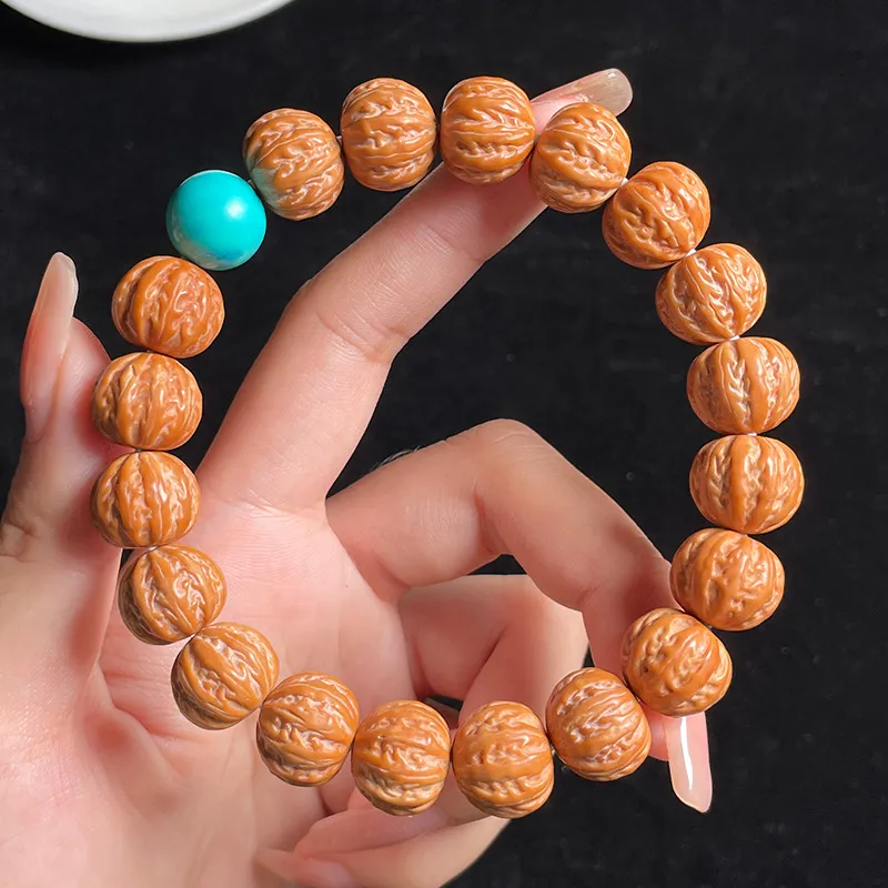 Red All Year Round Monkey Head Walnut Bracelets Unisex-4