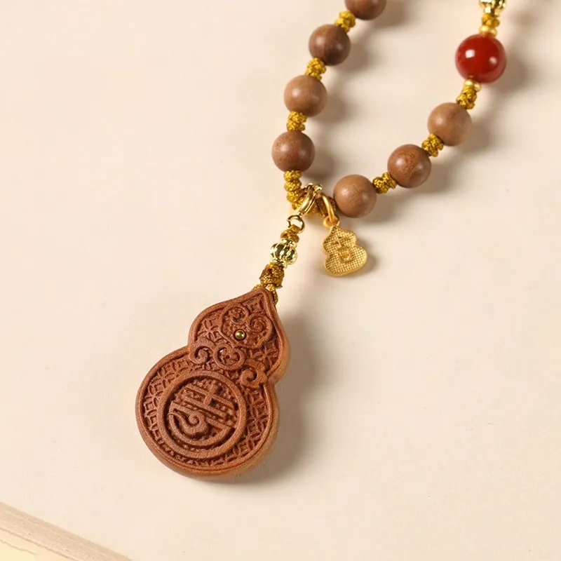Red All Year Round Laoshan Sandalwood Wooden Necklaces Unisex-2