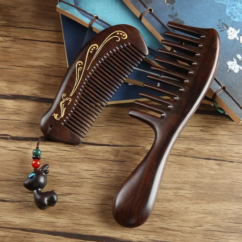 ANTINOB Ebony Wood Comb Box Shunfa Low Static Electricity-4
