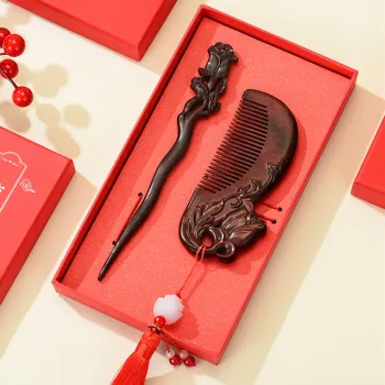 ANTINOB Rosewood Wooden Comb Hairpin In New Chinese Style Hairdressing Tools Portable