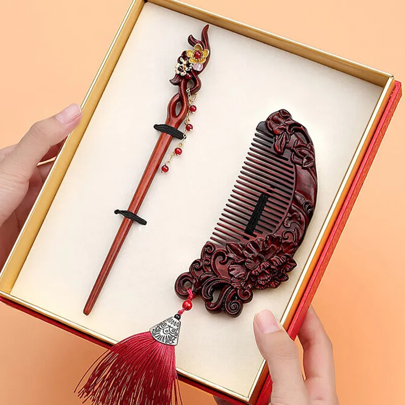 ANTINOB New Chinese Style Chinese Style Comb Box Portable-2