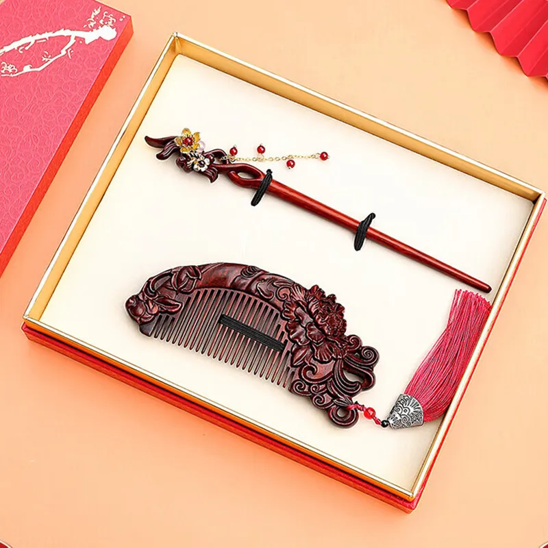 ANTINOB New Chinese Style Chinese Style Comb Box Portable-4
