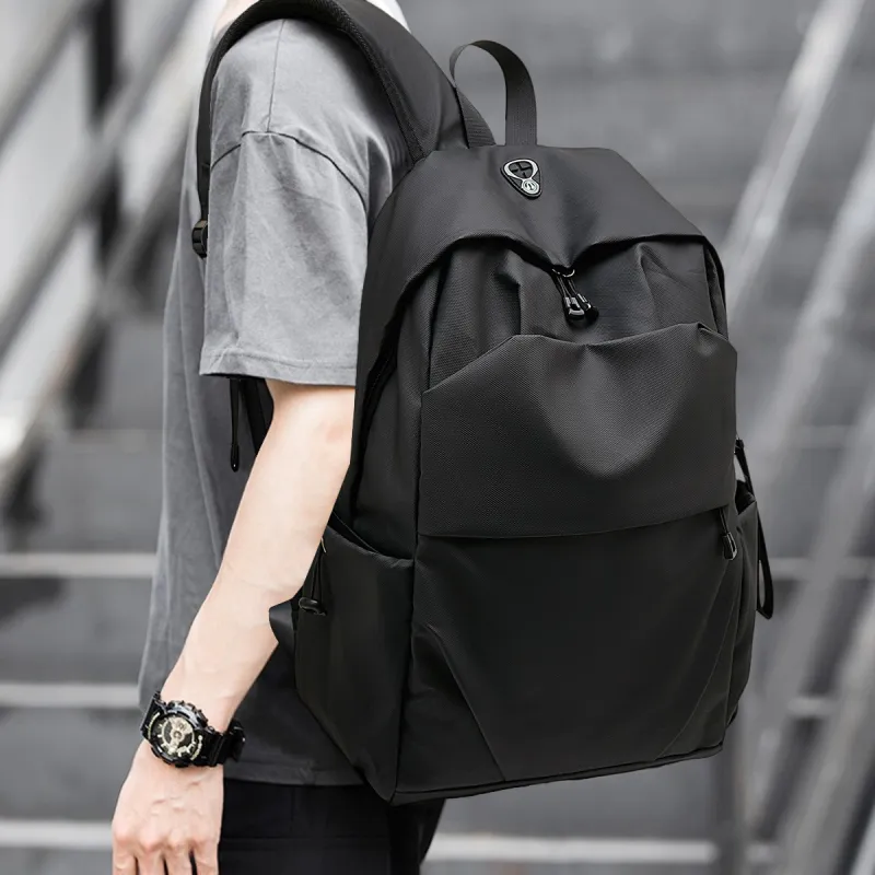 Old Man's Head Fabric Backpack Regular Men's Black-4