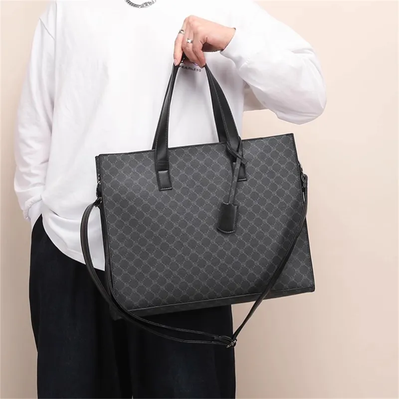 Old Man's Head PVC Shoulder Bag, Crossbody Bag, Handbag Women's Black-3