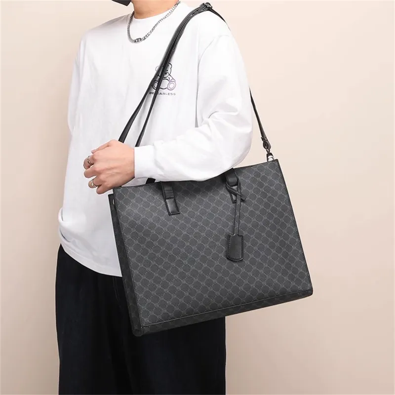 Old Man's Head PVC Shoulder Bag, Crossbody Bag, Handbag Women's Black-4