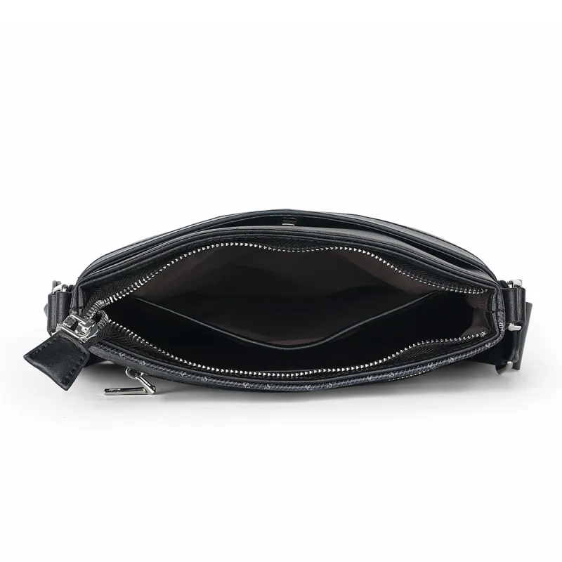Old Man's Head PVC Shoulder Bag Regular Unisex Black-4