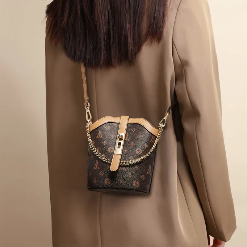 Old Man's Head Synthetic Leather Shoulder Bag Crossbody Bag Handbags Regular Women's Coffee-4