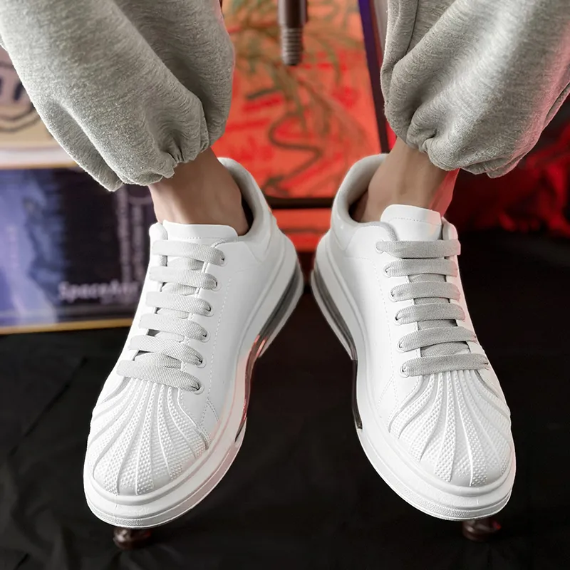SLNU 3 Cushioning Wear Resistant Low Top Skateboard Shoes Men's White-7
