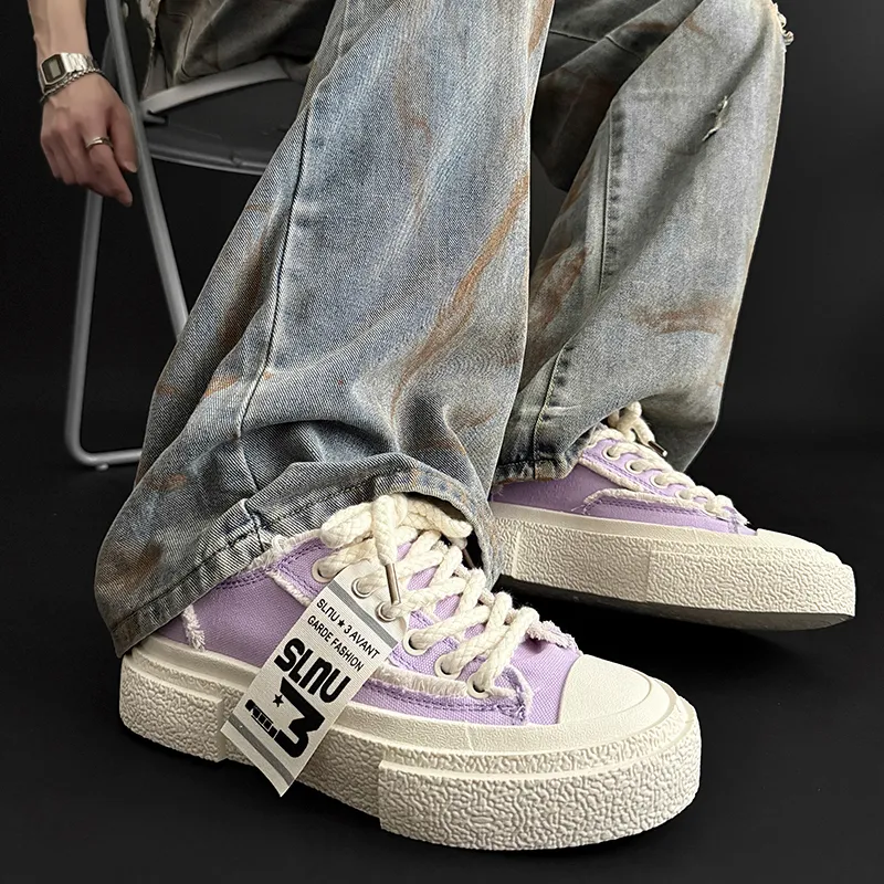 SLNU 3 Canvas Shoes Wear resistant And Lightweight Low Top Skateboard Shoes Unisex-9