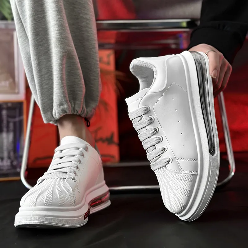 SLNU 3 Cushioning Wear Resistant Low Top Skateboard Shoes Men's White-6