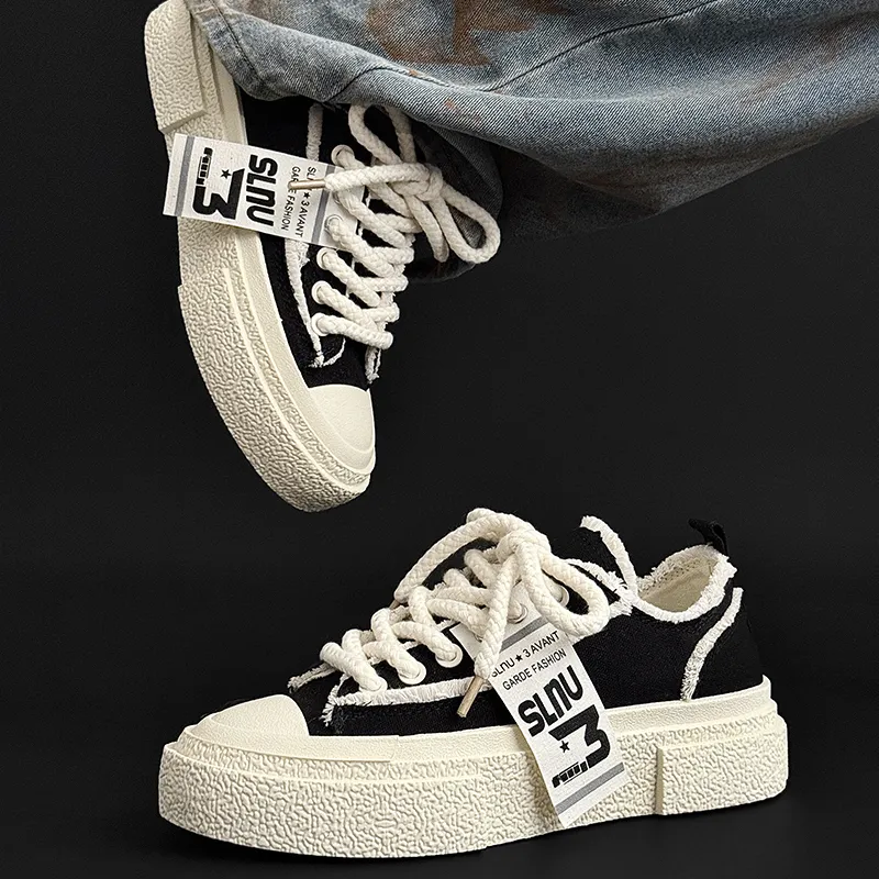 SLNU 3 Canvas Shoes Wear resistant And Lightweight Low Top Skateboard Shoes Unisex-3