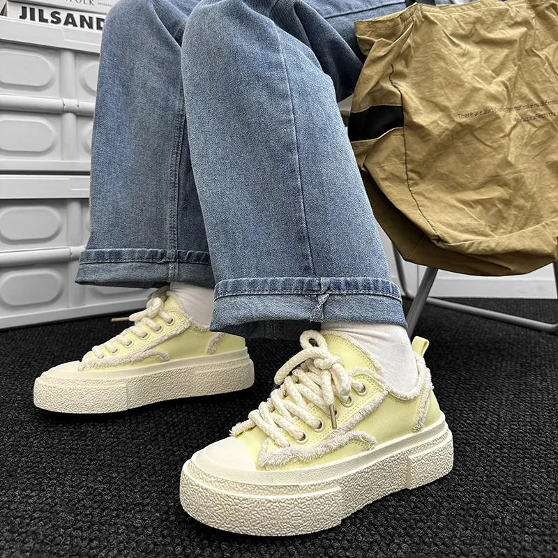 SLNU 3 Slip Resistant Coverage With Height Increase Low Top Canvas Shoes Unisex-2