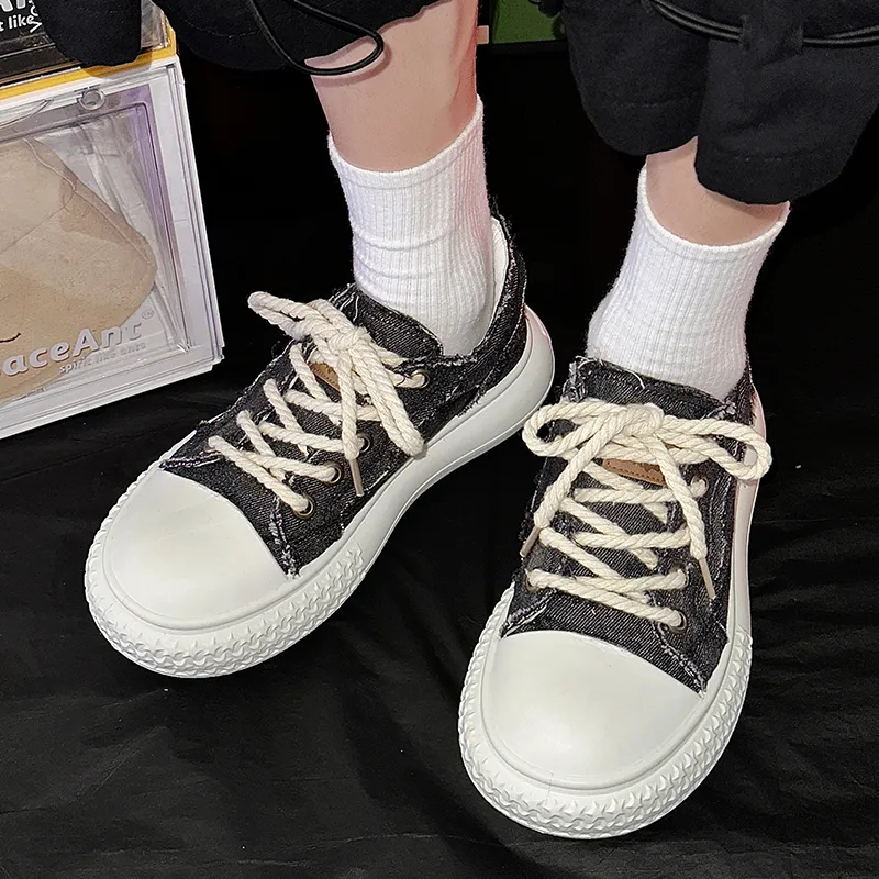 SLNU 3 Anti Slip And Wear Resistant Height Increasing Low Top Canvas Shoes Men's Black-10