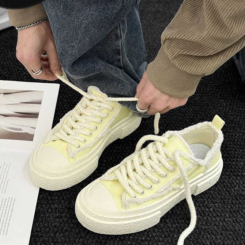 SLNU 3 Slip Resistant Coverage With Height Increase Low Top Canvas Shoes Unisex-4