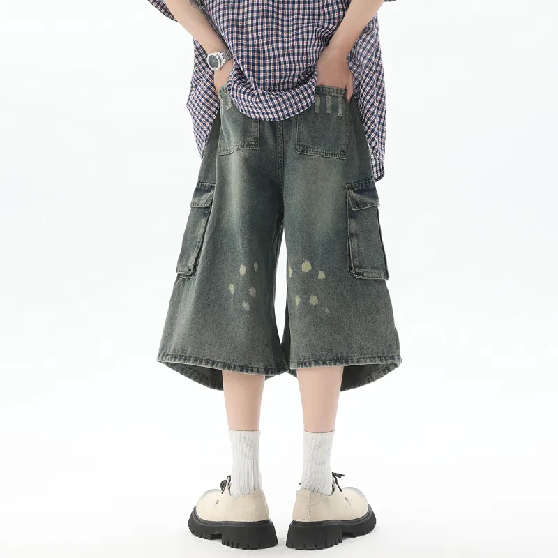 Samtony Denim Shorts Unisex Vintage Blue-5