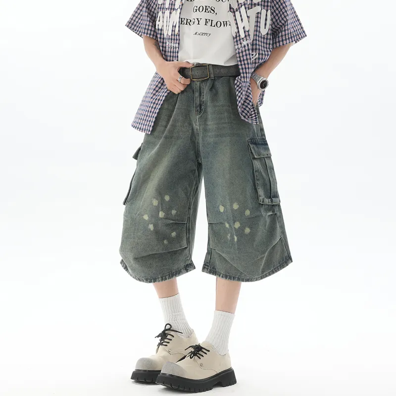 Samtony Denim Shorts Unisex Vintage Blue-3