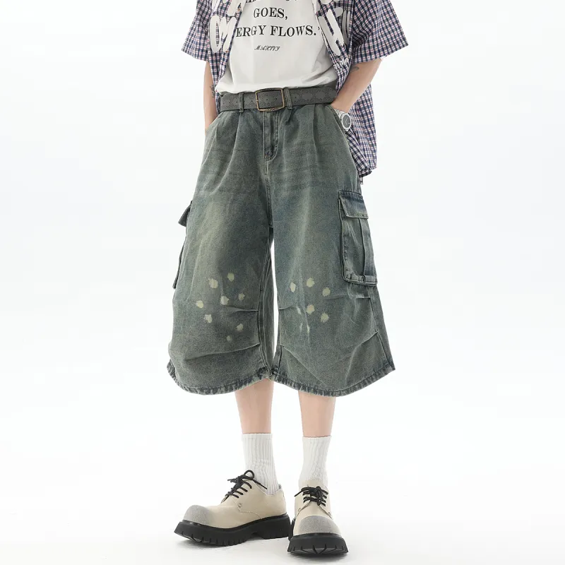 Samtony Denim Shorts Unisex Vintage Blue-1