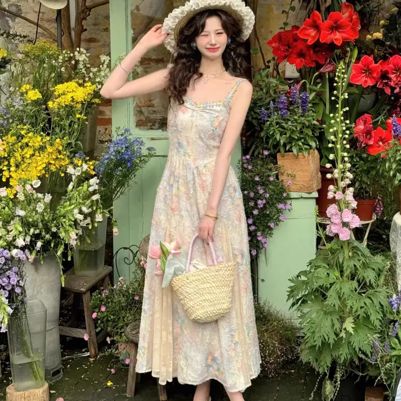 BVODE Slip Dresses Women's Monet Garden Shopping Bag-5