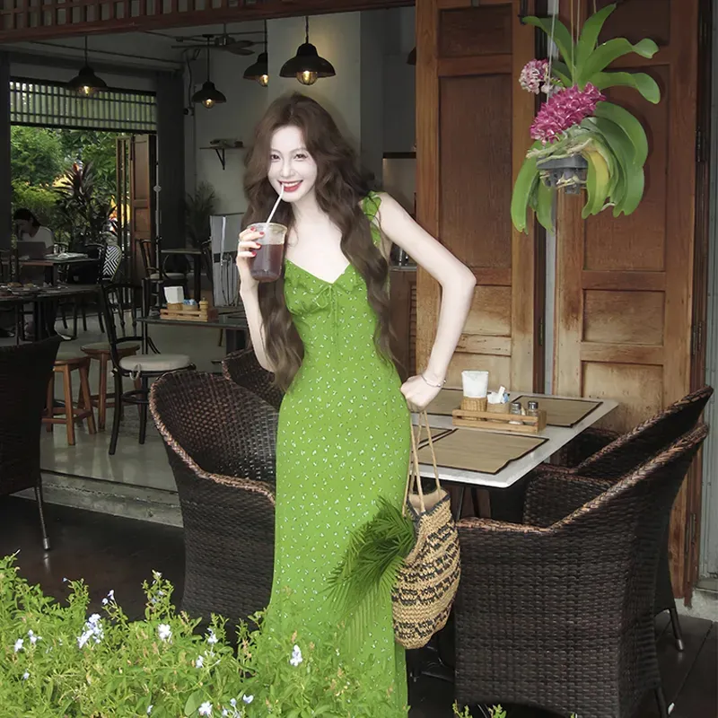 BVODE Slip Dresses Women's Green Shopping Bag-3