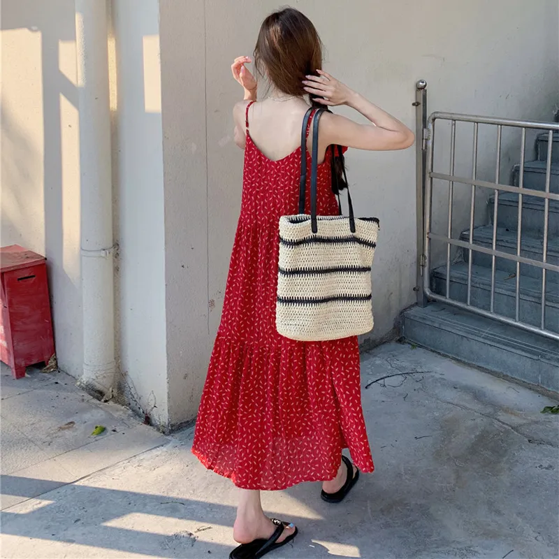 BVODE Slip Dresses Women's Red-2