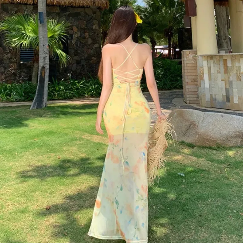 BVODE Slip Dresses Women's Yellow Shopping Bag-5