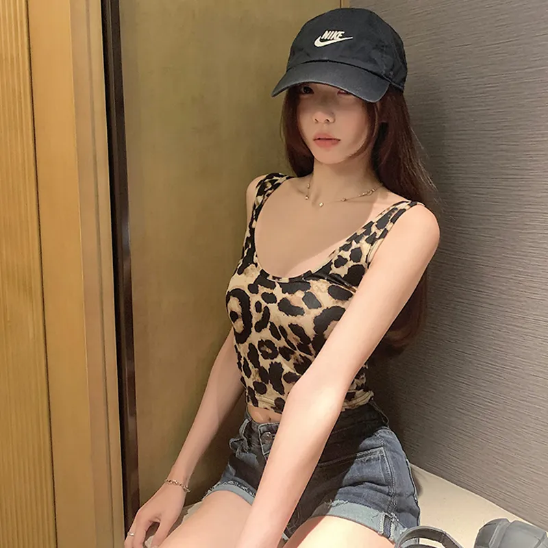 BVODE Tank Tops Women's Leopard Print Shopping Bag-2