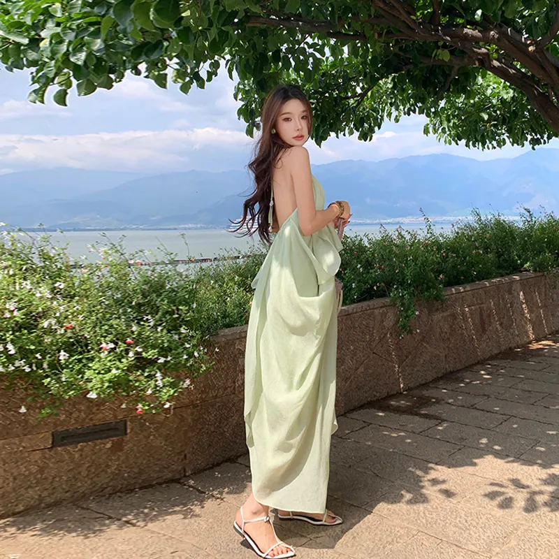 BVODE Sleeveless Dress Women's Green-5