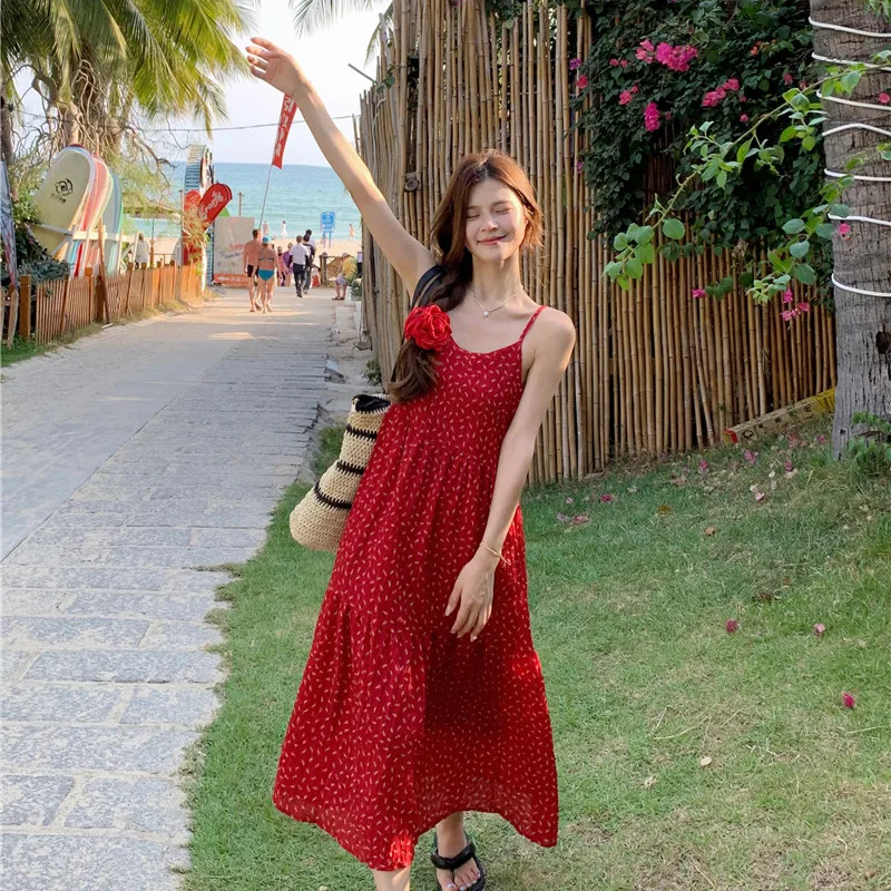 BVODE Slip Dresses Women's Red-5