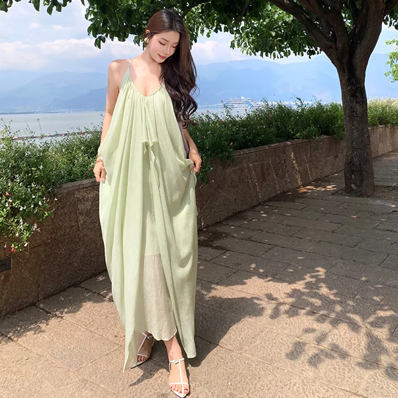 BVODE Sleeveless Dress Women's Green-1