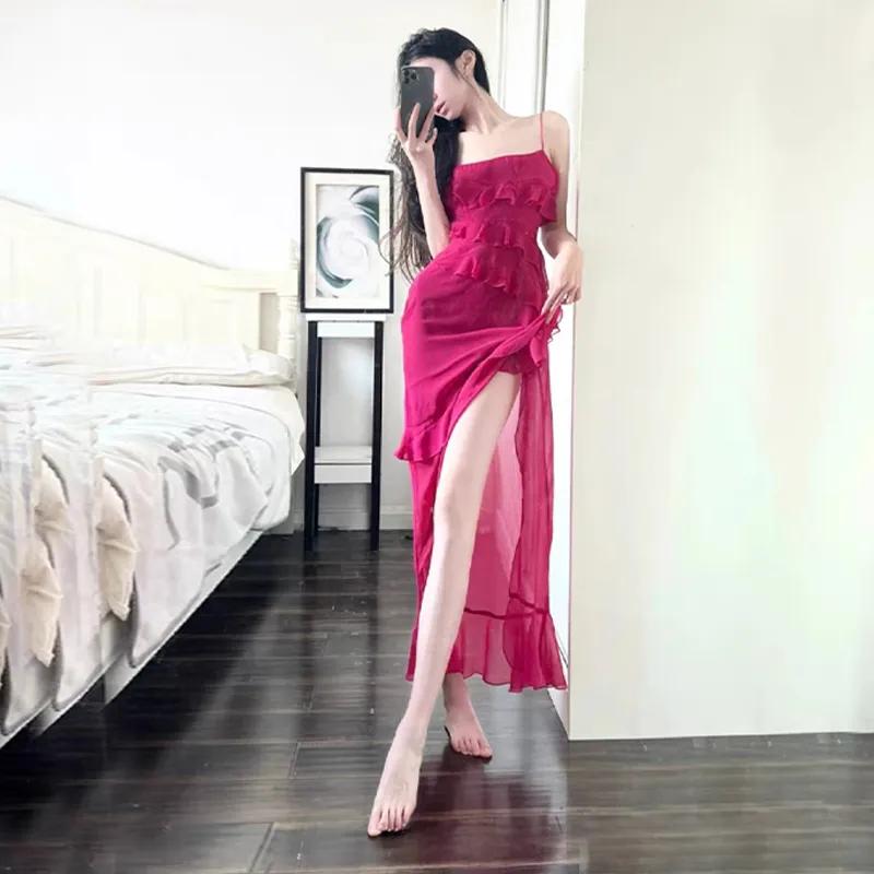 BVODE Slip Dresses Women's Rose Red Shopping Bag-3