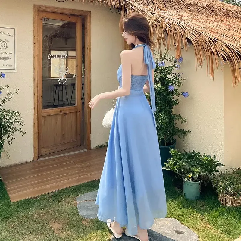 BVODE Sleeveless Dresses Women's Blue Shopping Bag Included-6