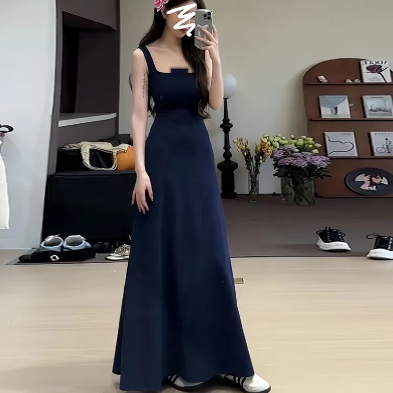 BVODE Slip Dresses Women's Dark Blue Dress Shopping Bag-3