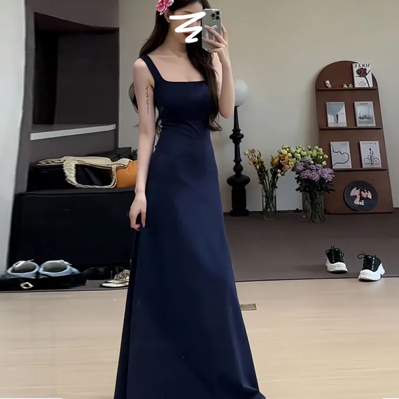 BVODE Slip Dresses Women's Dark Blue Dress Shopping Bag-2