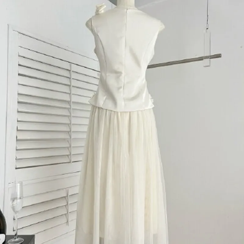 BVODE Sleeveless Dresses Women's White Shopping Bag-5