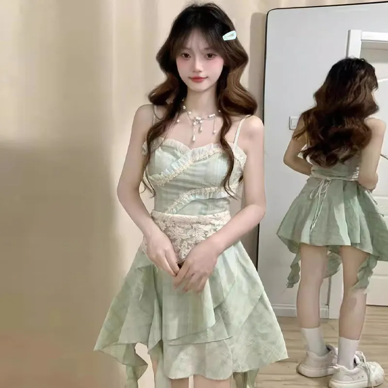 BVODE Slip Dresses Women's Light Green Dress Shopping Bag-3