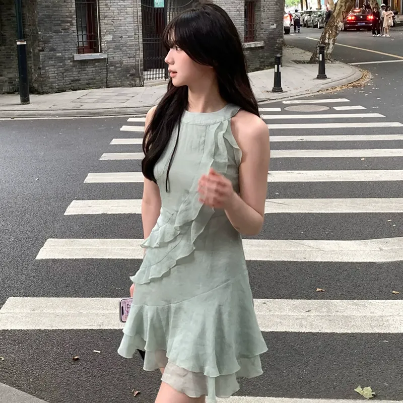 BVODE Sleeveless Dresses Women's Green Shopping Bag-3