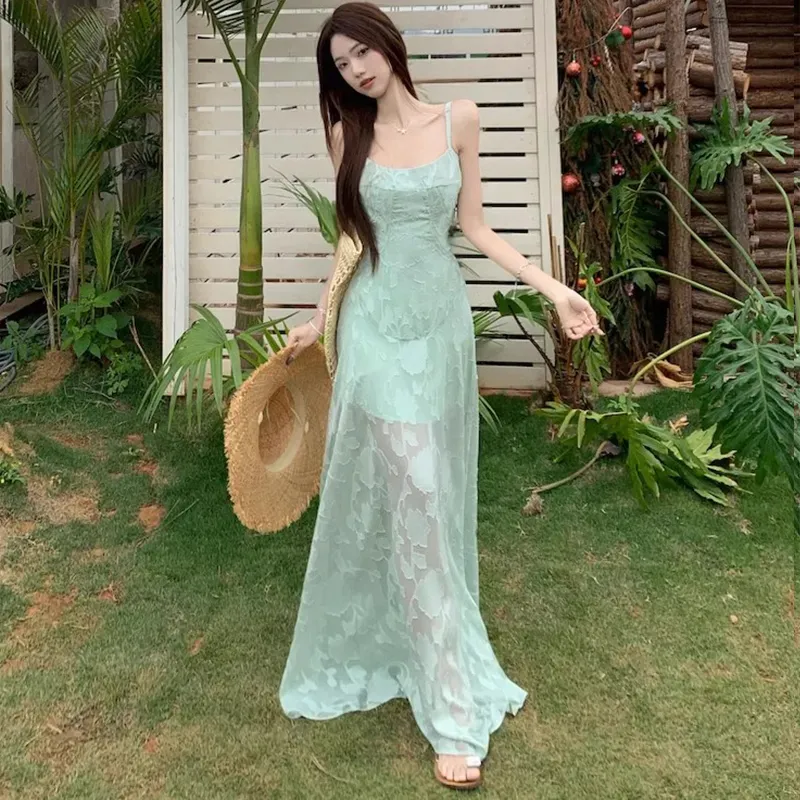 BVODE Slip Dresses Women's Green Shopping Bag-3