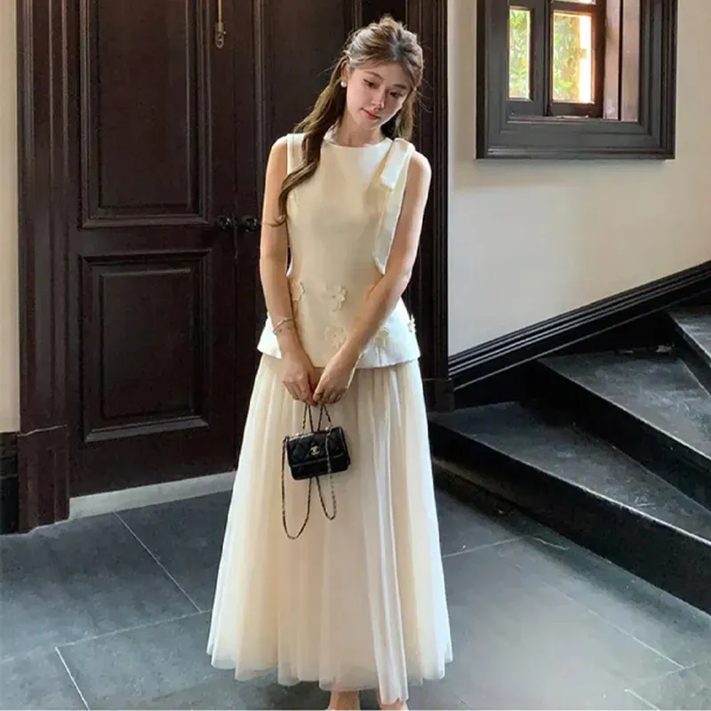 BVODE Sleeveless Dresses Women's White Shopping Bag-1