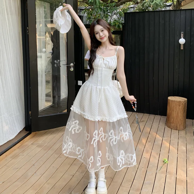 BVODE Slip Dresses Women's White Shopping Bag-4