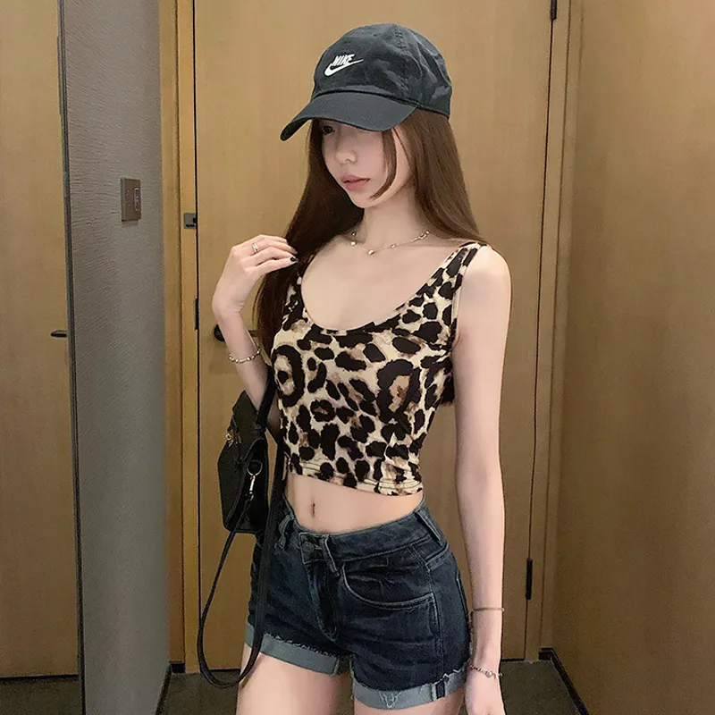BVODE Tank Tops Women's Leopard Print Shopping Bag-5