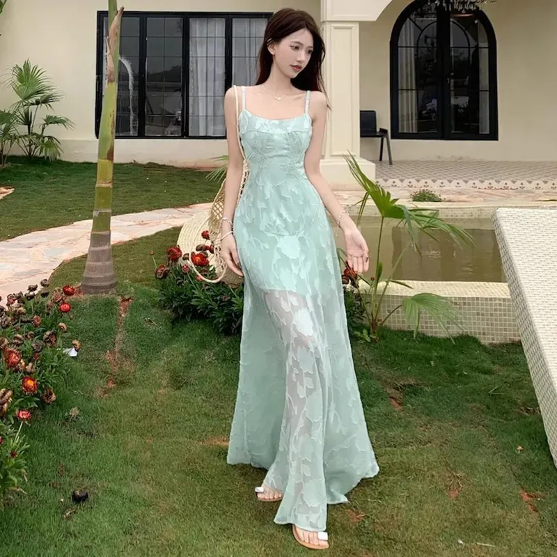 BVODE Slip Dresses Women's Green Shopping Bag-4
