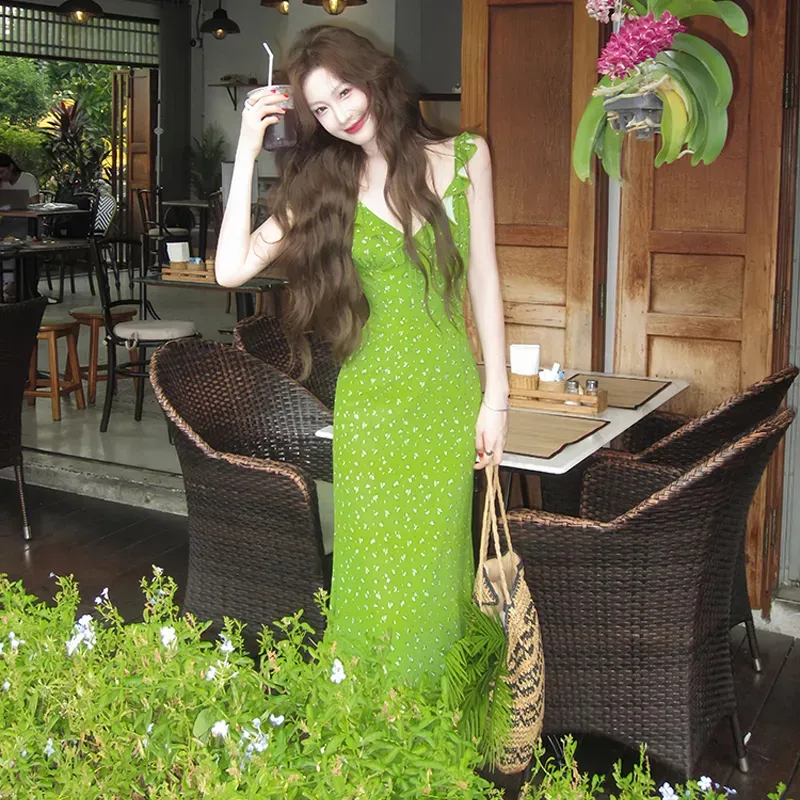 BVODE Slip Dresses Women's Green Shopping Bag-2