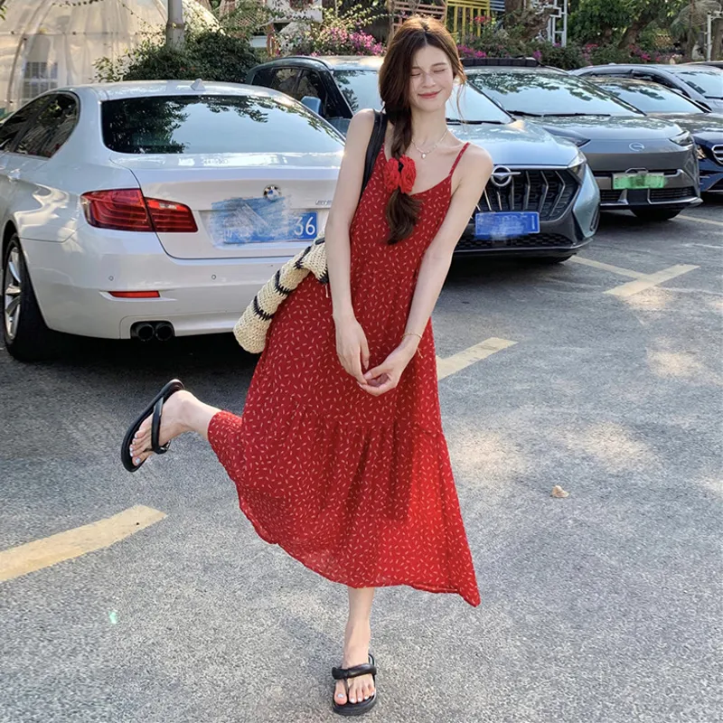 BVODE Slip Dresses Women's Red-1