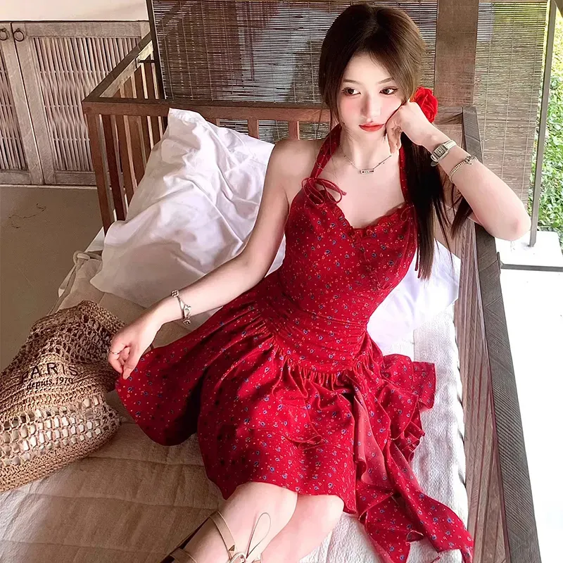 BVODE Sleeveless Dresses Women's Red Shopping Bag-3