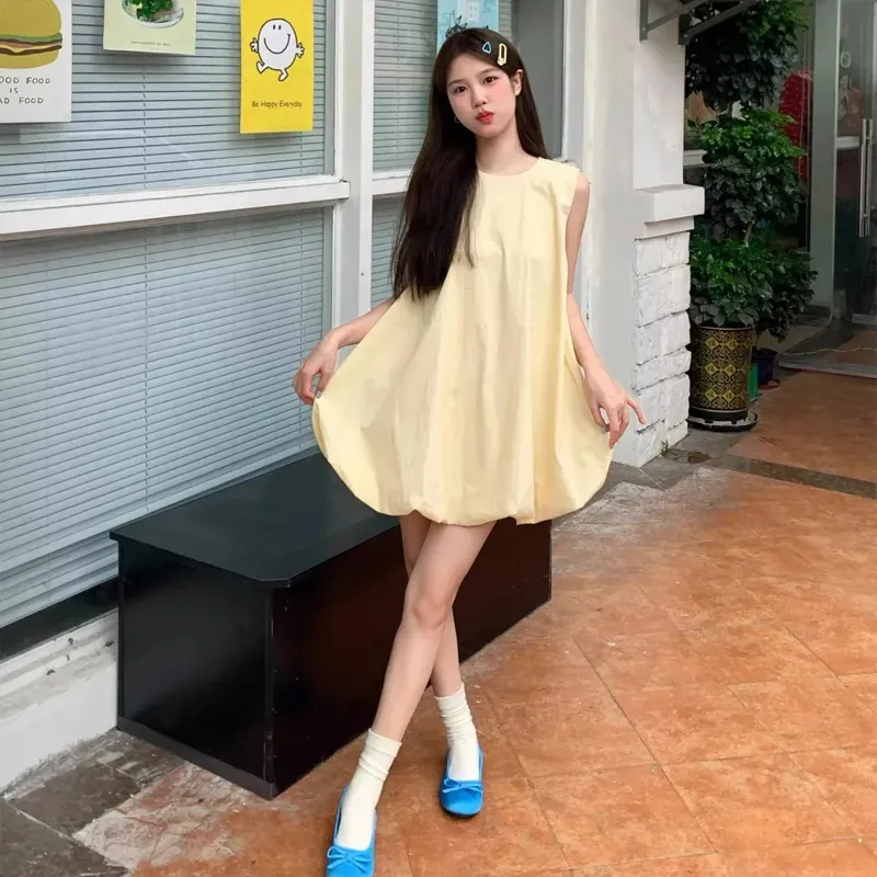BVODE Sleeveless Dresses Women's Yellow Shopping Bag-2