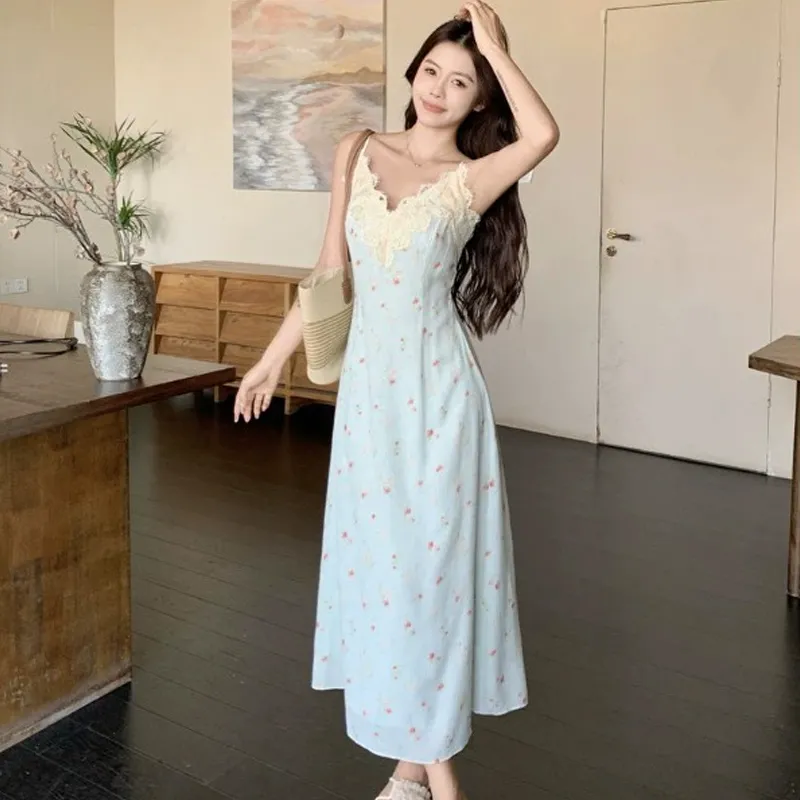 BVODE Slip Dresses Women's Blue Camisole Dress Shopping Bag-2